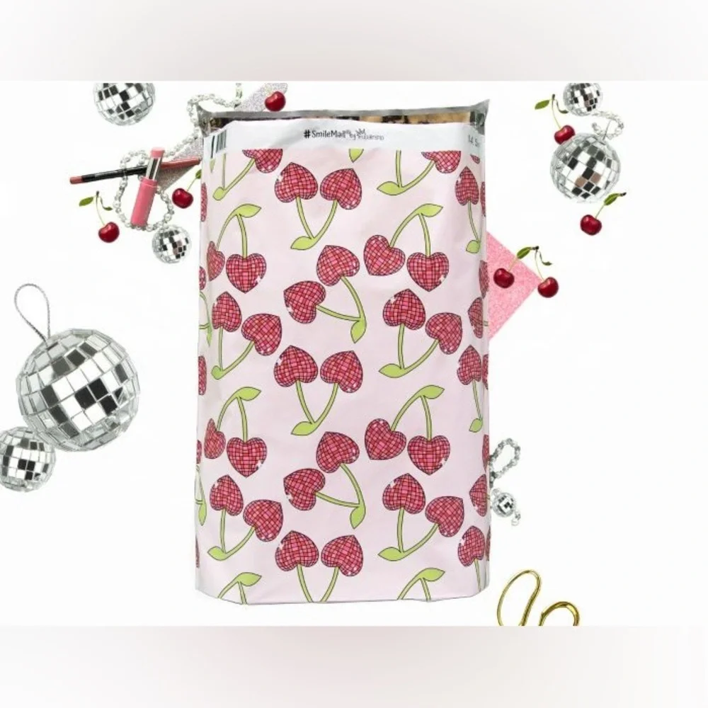 🪩15 Disco Cherry Designer Poly Mailers 10x13